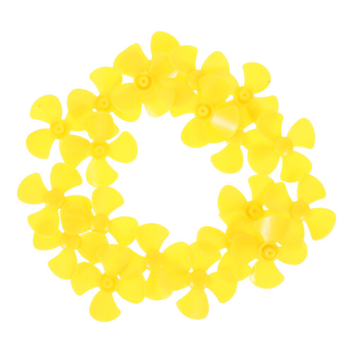 60Pcs Yellow Plastic Four- Propellers for DIY Lab Model Aircraft