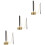 3Pièces Instrument Bouddhiste Chime Flexible Doré Pour Méditation 3