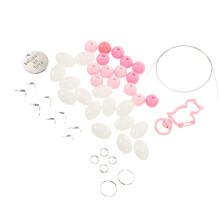 5Pcs Pink Loose Acrylic Beads for DIY Keychain and Bracelet Making