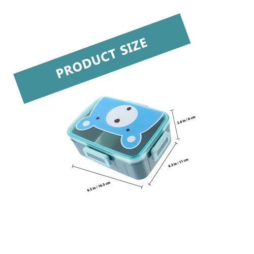 Blue Kids Bento Lunch Box Plastic Sealed Compartment for Home Use 1