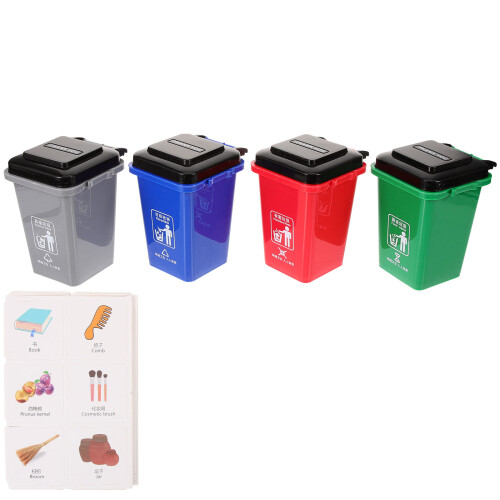 2Sets Colored Mini Trash Cans Educational Kids Garbage Sorting Toys 2