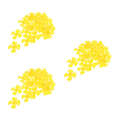 60Pcs Yellow Plastic Four- Propellers for DIY Lab Model Aircraft 2
