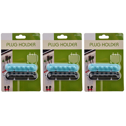 3Pcs Hard Plastic Cable Cord Holders Adhesive Wire Organizers Assorted 2