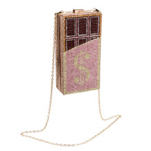 2Pcs Large Capacity Pink Rhinestone Clutch Bag for Women Party
