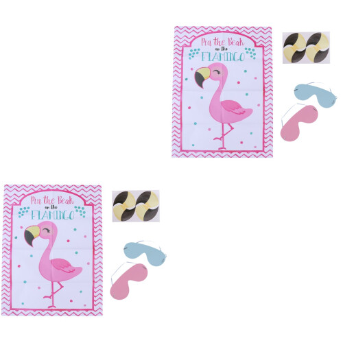 2Pièces Autocollants Jeu Table Enfants Flamant Rose 2
