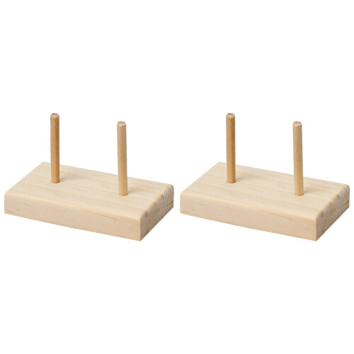 8Pcs Sewing Thread Rack Wooden Spool Holder with Stable Design Khaki
