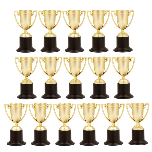 48Pcs Golden Competition Trophy with Smooth Plating for Awards