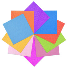 100Pcs Shiny Iridescent Square Paper for Kids Handcraft DIY Projects