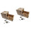 2Sets Hamster Mouse Hut Solid Wood Cabin Khaki Color Open/close Design 4
