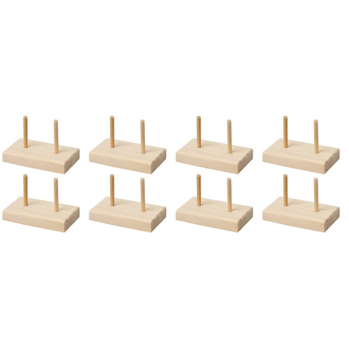8Pcs Sewing Thread Rack Wooden Spool Holder with Stable Design Khaki 2
