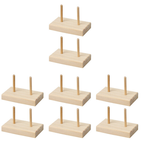 8Pcs Sewing Thread Rack Wooden Spool Holder with Stable Design Khaki 1