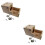 2Sets Hamster Mouse Hut Solid Wood Cabin Khaki Color Open/close Design 6