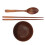 2Pcs Wood Rice Soup Bowls Dark Brown Portable Tableware Set 3