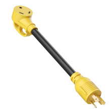 30 Amp RV Plug with Surge Protection, NEMA TT30 Power Adapter 15A Male to 30A Female, Heat‑Resistant Durable Shell