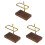 3Pcs Coffee Filter Rack Brass Material Easy Clean Portable Light Brown 2