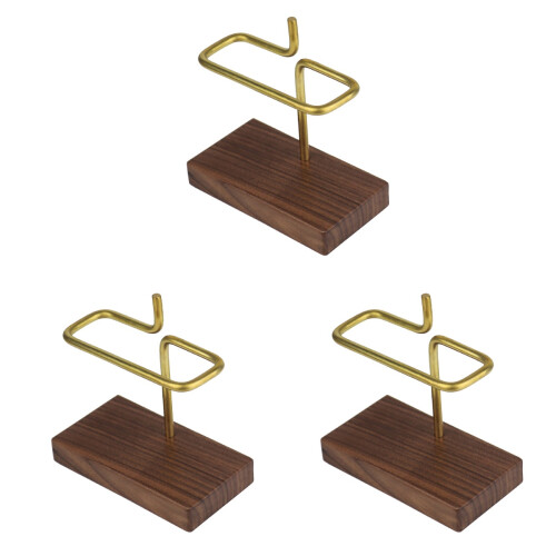 3Pcs Coffee Filter Rack Brass Material Easy Clean Portable Light Brown 1