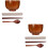 2Pcs Wood Rice Soup Bowls Dark Brown Portable Tableware Set 8