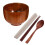 2Pcs Wood Rice Soup Bowls Dark Brown Portable Tableware Set 10