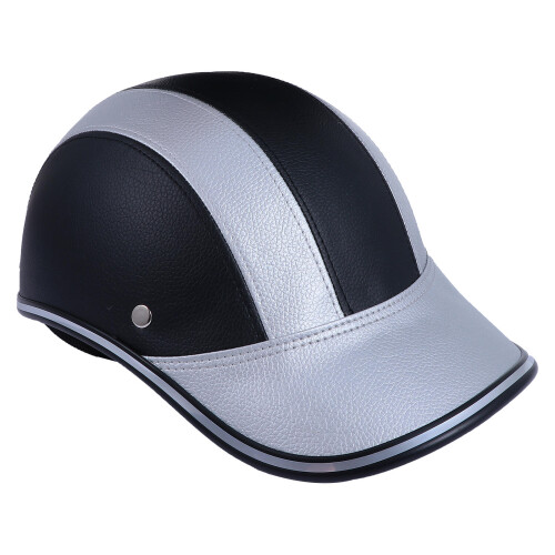 2Pcs Black Silver Fashion Motorcycle Lightweight Protective Cap