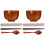 2Pcs Wood Rice Soup Bowls Dark Brown Portable Tableware Set 4
