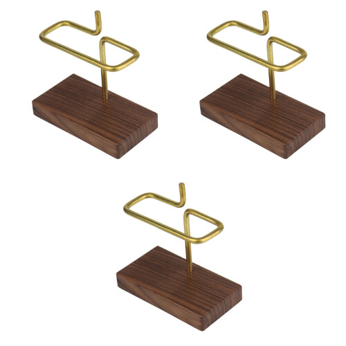 3Pcs Coffee Filter Rack Brass Material Easy Clean Portable Light Brown 2