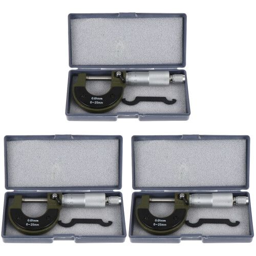 3Pcs Outer Diameter Micrometer Carbon Steel Thickness Gauge 1