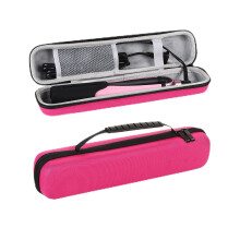 Hair Straightener Case Waterproof Shockproof Travel Bag with Tool Slots and Pink Stylish Design
