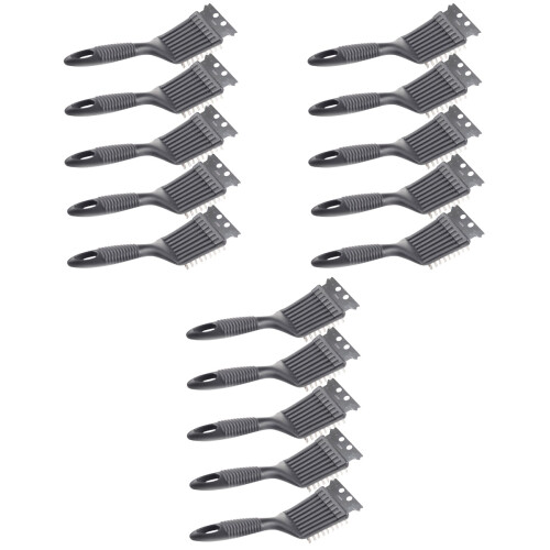 15Pcs Multifunctional Barbecue Brush Plastic Handle Dark Grey 1