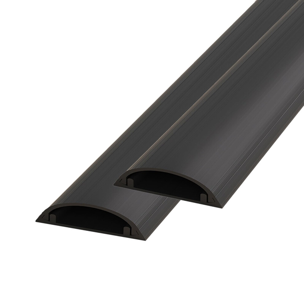 Aluminum Cable Raceway Floor Cable Cover 2 Pack, Low Profile Black Strip For Trip Hazard Reduction 9099447343468