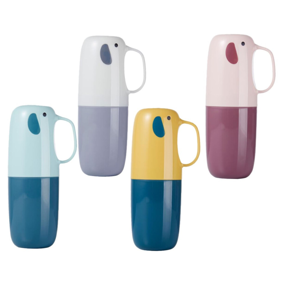Travel Toothbrush Holder Set 4pcs, 2 in 1 Compact Toothbrush Case with Rinse Cup for Travel and Home
