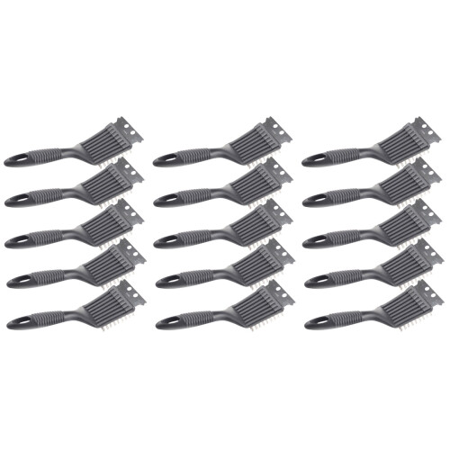 15Pcs Multifunctional Barbecue Brush Plastic Handle Dark Grey 2