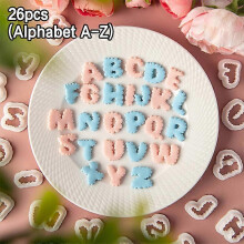 (As show, A2) Polymer Clay Cutting Molds Cutter Wavy Edge Alphabet Number Clay Mold DIY Baking Earrings Jewelry Pendant Making Pottery Tools