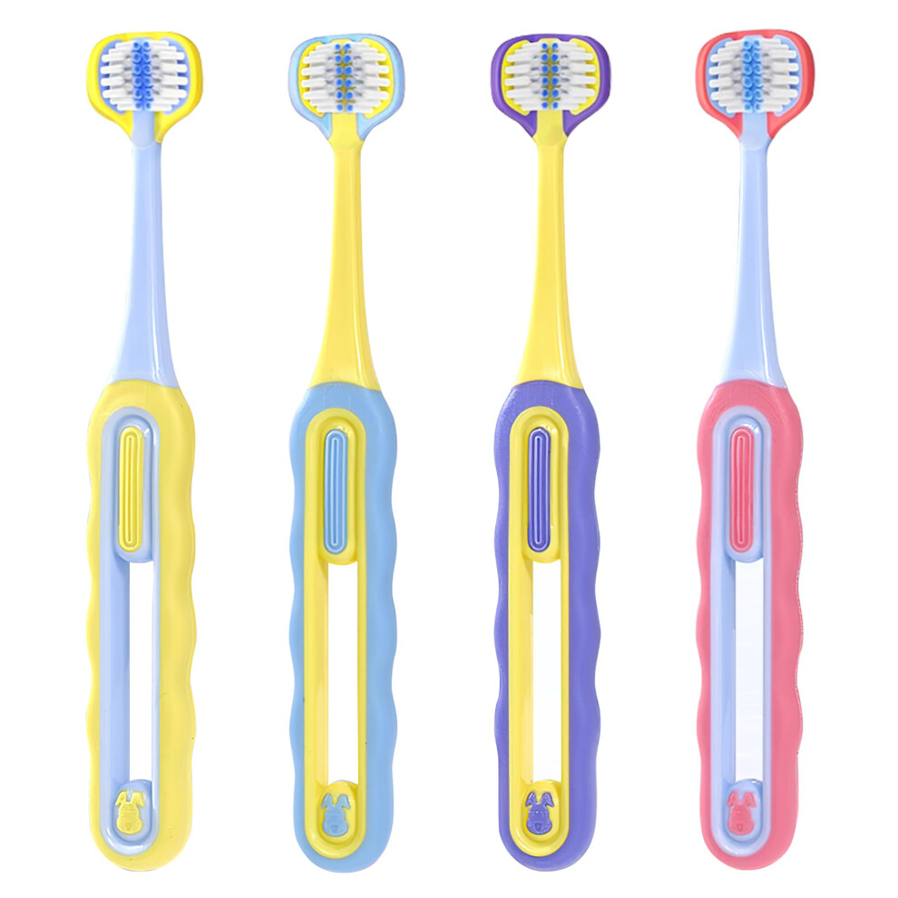 Toddler Toothbrush 4Pack with 3Sided Ultra Soft Bristles for Sensitive Gums Ages 112