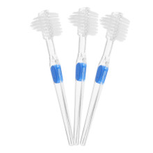 3pcs Double Sided Denture Cleaning Brush with Soft Nylon Bristles for Angled Precision Care