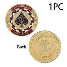 (As show, Style 2) Red Heart Poker Chip Commemorative Coin Medal Las Vegas Good Lucky Token Poker Game Accessories Collection Gift