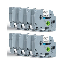 Label Maker Tape 12mm Black on White TZ231 8 Pack Compatible with Brother P‑Touch PT‑D210 PT‑H110