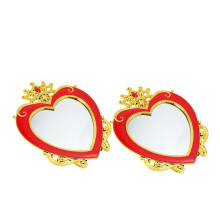 2pcs Vintage Heart Shaped Vanity Mirrors with Elegant Crown Design for Weddings and Dressers