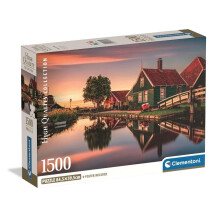 Clementoni - 31734 Puzzle 1500 Pièces pour Adultes et Adolescents, Collection Zaanse Schans Amsterdam, avec Affiche Incluse