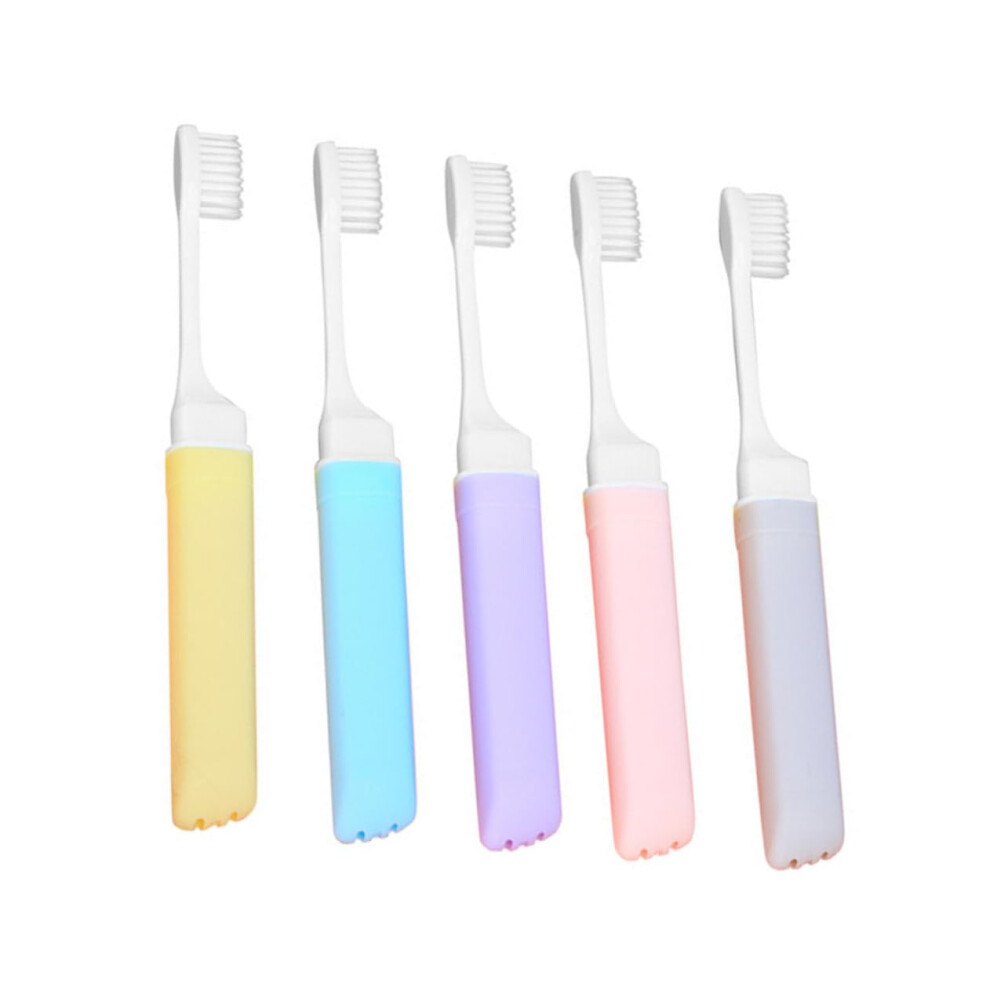 Travel Toothbrush Set with Soft Bristles, Foldable Compact Design for Camping and Daily Use