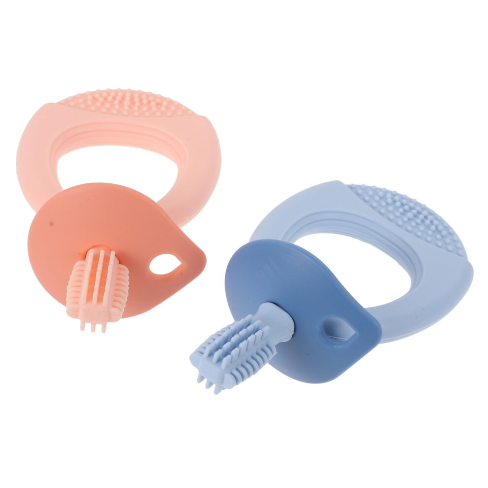 2 Pcs Baby Finger Toothbrush Soft Silicone Bristles for Infant Oral Care and Gum Massage