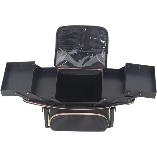 Nail Polish Organizer with Spacious MultiLayer Makeup Storage Box for Vanity, Durable Black Case 1