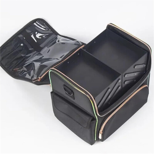 Nail Polish Organizer with Spacious MultiLayer Makeup Storage Box for Vanity, Durable Black Case 2