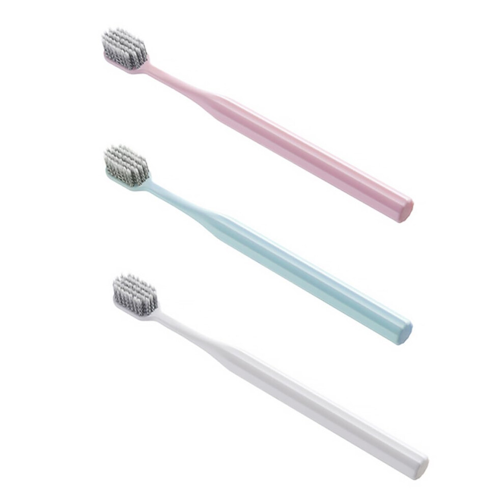Soft Bristle Toothbrush for Adults 3 Pack with Extra Soft Bristles and Ergonomic Grip for Travel