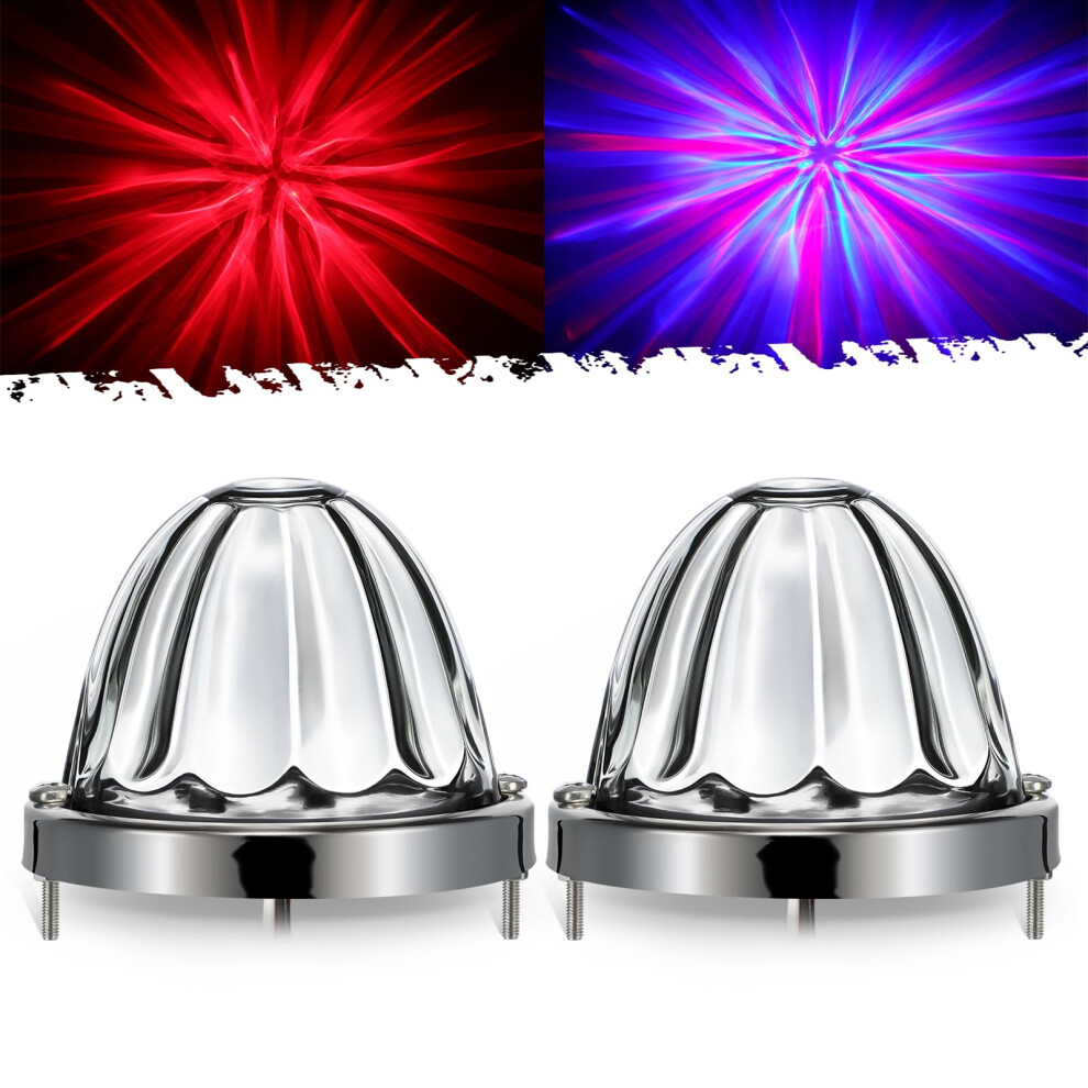 2Pcs Led Truck Marker Lights, Clear Glass Lens Rgb Turn Signals For Freightliner Kenworth Peterbilt 9070919786846