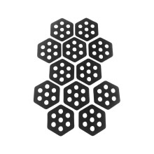 Surfboard Traction Pad Set with Hexagon NonSlip Grip, Waterproof Adhesive, 12pcs Black 12x13.5cm