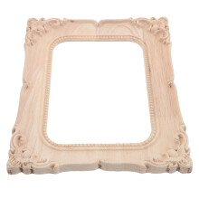 2Pcs Carved Wood Frame Light Brown Rustic Photo Wall Decoration