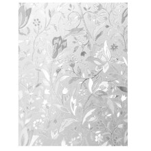 2Pcs White Pet Window Sticker No-Glue Flower Pattern Glass Film Decor