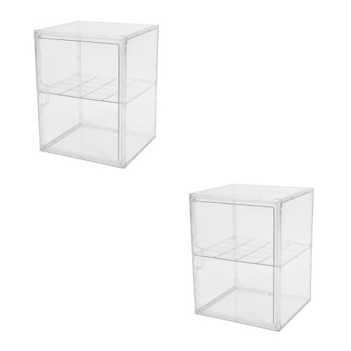 2Pcs Double-Layer Acrylic Bread Box Counter Organizer 2