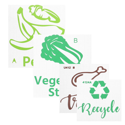 16Pcs Recycle Trash Can Stickers PVC Labels for Bin Sorting 1