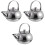 3Pcs Home Stainless Steel Teakettle with Filter Practical Tea Kettle 3